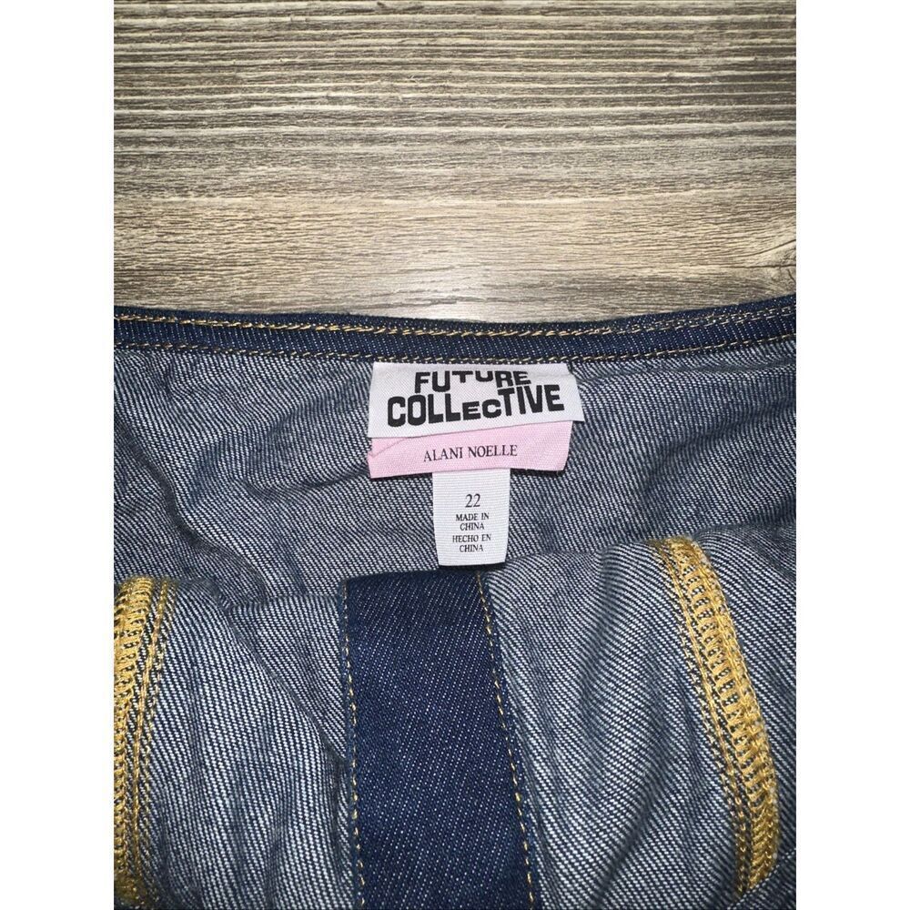 Women's Collared Denim Mini Dress - Future Collective. Blue Size 22. NWT. U - Picture 6 of 10